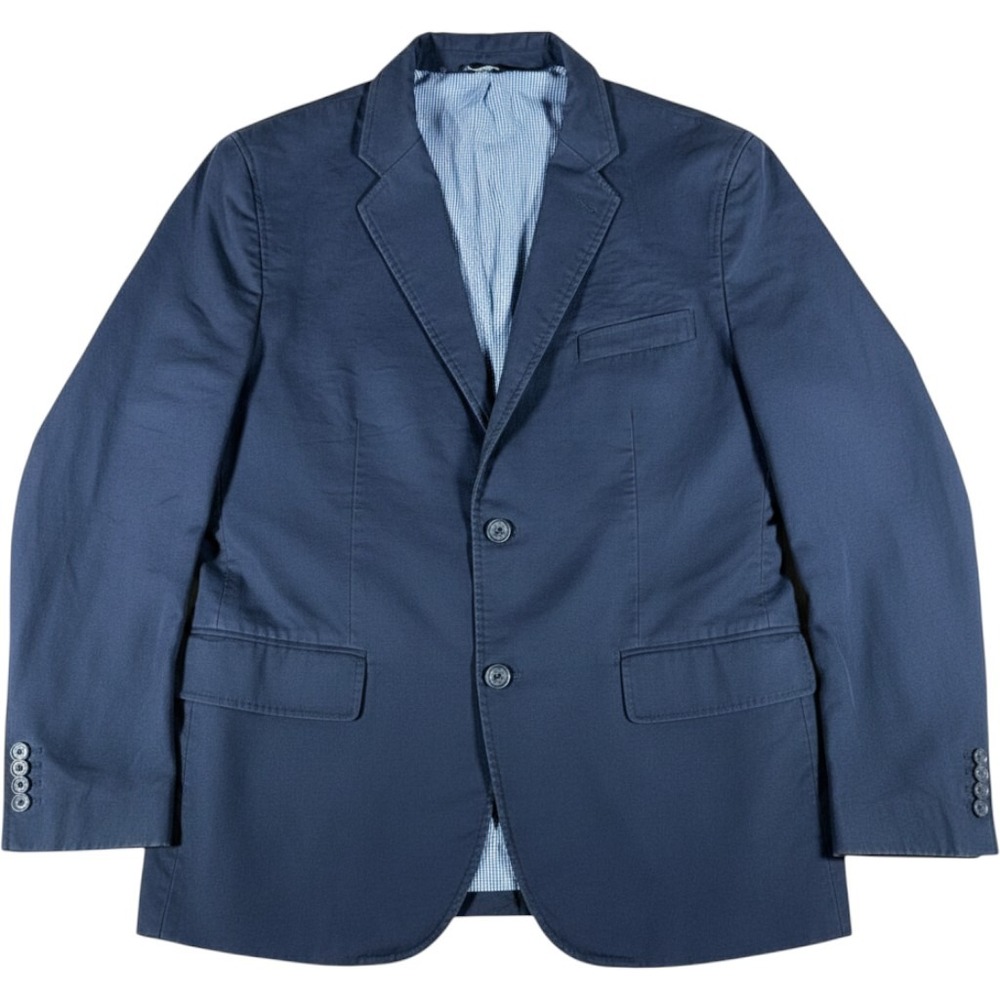 Banana Republic Mens 46R Navy Blue Non-Iron Tailored Slim Fit Cotton Blazer Coat